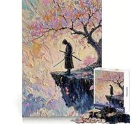 Rompecabezas Samurái contemplando bajo un Cerezo en Flor para Adolescentes, 1000 Piezas, Juguete para ejercitar la Mente, diseño de Ocio Suave, Regalo Premium (50x75cm)