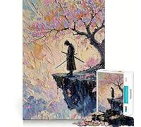 Rompecabezas Samurái contemplando bajo un Cerezo en Flor para Adolescentes, 1000 Piezas, Juguete para ejercitar la Mente, diseño de Ocio Suave, Regalo Premium (50x75cm)