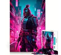 Rompecabezas Samurai Cyberpunk de 1000 Piezas para Adolescentes, Juguete de lógica, Divertido y silencioso, Corte Suave, Regalo Encantador (38x52cm)