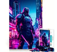 Rompecabezas Samurai Cyberpunk de 1000 Piezas para Adolescentes, Juguete de lógica Pura, Suave y Relajante, Pieza de Arte de Corte Limpio (38x26cm)