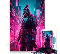 Rompecabezas Samurai Cyberpunk de 1000 Piezas para Adultos Ayuda a Mejorar la Memoria y Alivia la ansiedad Diseño artístico para armar Regalo Ideal (50x75cm)