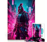Rompecabezas Samurai Cyberpunk para Adolescentes, 1000 Piezas, Recall Upgrade, Relajante, Divertido, Arte de Pared de Corte nítido, decoración (38x26cm)