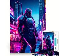 Rompecabezas Samurai Cyberpunk para Adolescentes, 1000 Piezas, Recall Upgrade, Relajante, Divertido, decoración de Pared con Corte nítido (50x75cm)