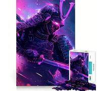 Rompecabezas Samurai de neón Rosa de 1000 Piezas para Adultos Refuerza la Memoria Diversión y Ocio Regalo Elegante (50x75cm)