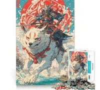 Rompecabezas Samurai del Clan del Lobo,1000 Piezas,diversión para estimular la concentración,tecnología Avanzada de Corte láser,Juego Mental Ideal para Viajar, (38x26cm)
