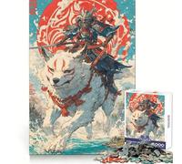 Rompecabezas Samurai del Clan del Lobo para Adultos, 1000 Piezas, Creativo, para aliviar el estrés, Divertido, con Bordes precisos, Regalo navideño (38x52cm)