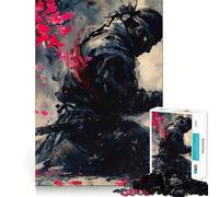 Rompecabezas Samurái en contemplación con Flores de Cerezo de 1000 Piezas para Adultos Ideal para Mejorar la Memoria y aliviar la ansiedad Regalo artístico para armar (50x75cm)
