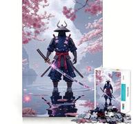 Rompecabezas Samurai en Flor de Primavera de 1000 Piezas para Adolescentes: Mejora la Memoria, Escapada de la Calma, Montaje, Sorpresa Cálida (38x52cm)