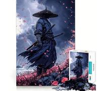 Rompecabezas Samurái en la tormenta con Flores de Cerezo de 1000 Piezas para Adultos Fortalece la Memoria, Calma la Mente, cálida Sorpresa (50x75cm)