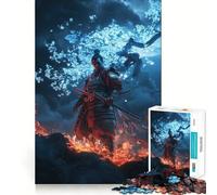 Rompecabezas Samurai en Llamas para Adultos, 1000 Piezas, Refuerza la Memoria, Divertido, de Calidad, con Borde Elegante, Regalo (50x75cm)