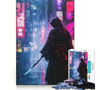 Rompecabezas Samurai en Neon Rain para Adultos, 1000 Piezas, para Fortalecer la Memoria, Divertido, de Calidad, Elegante, Regalo (50x75cm)
