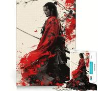 Rompecabezas Samurai en Rojo de 1000 Piezas para Adultos Mejora la Memoria y Alivia la ansiedad Bordes precisos Sorpresa navideña (38x26cm)