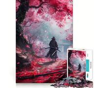 Rompecabezas Samurai Flor de Cerezo de 1000 Piezas para Adolescentes Juguete para desarrollar la lógica y la Capacidad de relajación Bordes Suaves Regalo de Primera Calidad (50x75cm)