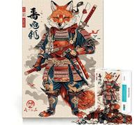 Rompecabezas Samurai Fox de 1000 Piezas para Adolescentes, Juguete de lógica Fuerte para Toda la Familia, Bordes Transparentes, cálida Sorpresa (38x26cm)