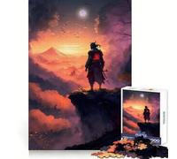 Rompecabezas Samurai Guardian Sunset de 1000 Piezas para Adolescentes Rompecabezas Inteligente, Juguete para Pensar, Tiempo de relajación, Corte Limpio, Regalo para Festivales (50x75cm)
