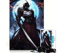 Rompecabezas Samurai in Fire Moonlight de 1000 Piezas para Adolescentes Juguete de lógica Fuerte Relajación Mental Bordes definidos Regalo Elegante (38x52cm)