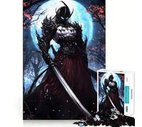 Rompecabezas Samurai in Fire Moonlight de 1000 Piezas para Adolescentes, Juguete de lógica y Entretenimiento, Corte Suave, (50x75cm)