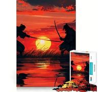 Rompecabezas Samurai Japanese Sunset para Adultos, 1000 Piezas, Mejora la Memoria, relaja la Mente, Pieza de colección de Arte de Bordes Afilados (38x52cm)
