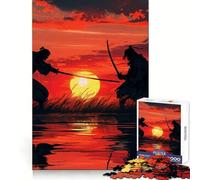 Rompecabezas Samurai Japanese Sunset para Adultos, 1000 Piezas, Mejora la Memoria, relaja la Mente, Pieza de colección de Arte de Bordes Afilados (38x52cm)