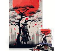 Rompecabezas Samurai Katana Red Sun de 1000 Piezas para Adolescentes, Juguete de lógica Fuerte, Tiempo Sereno, Borde Transparente, Regalo Creativo (38x52cm)