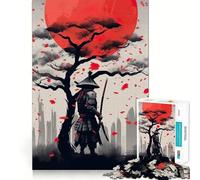 Rompecabezas Samurai Katana Sol Rojo para Adultos, 1000 Piezas, Juego Mental, Juguete para Aliviar la Ansiedad, Arte de Corte Preciso, Coleccionable (50x75cm)