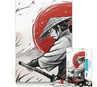Rompecabezas Samurai Katana Sun de 1000 Piezas para Adolescentes: Mejora la Memoria, Calma, Escape, patrón de ensamblaje, cálida Sorpresa (38x26cm)