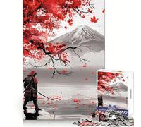 Rompecabezas Samurai Lake Yamanaka Red Sun de 1000 Piezas para Adolescentes, Juguete de lógica, diversión y Ocio, Corte Suave, (50x75cm)