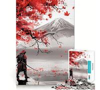 Rompecabezas Samurai Lake Yamanaka Red Sun de 1000 Piezas para Adolescentes, Juguete de lógica, diversión y Ocio, Corte Suave, (50x75cm)