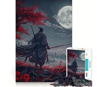 Rompecabezas Samurai Moon de Japón de 1000 Piezas para Adolescentes, Juego Inteligente para Jugar en Grupo, ensamblaje de imágenes, decoración de Pared (50x75cm)