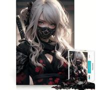 Rompecabezas Samurai Ninja de 1000 Piezas para Adolescentes, Juguete de lógica Fuerte, Tiempo en Familia, Borde Transparente, cálida Sorpresa (38x52cm)