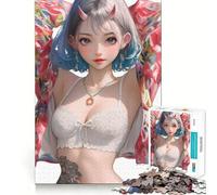 Rompecabezas Samurai Oni Girl para Adolescentes, 1000 Piezas, Juguete Inteligente para aliviar el estrés, Borde Afilado, Regalo de cumpleaños (38x52cm)