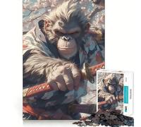Rompecabezas Samurai Orangutan Resolve para Adultos, 1000 Piezas, Juego Mental, Juguete para aliviar la ansiedad, Arte de Corte preciso, Coleccionable (50x75cm)
