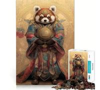 Rompecabezas Samurai Panda Rojo para Adultos, 1000 Piezas, Juguete de Lógica Mental, Relajante, Divertido, Corte Firme, Cálido y Sorpresa (50x75cm)