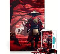 Rompecabezas Samurai Red Cherry Blossom de 1000 Piezas para Adultos Que fortalece la Memoria, diversión en Grupo, Bordes limpios, Regalo Elegante (38x26cm)