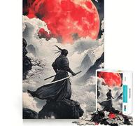 Rompecabezas Samurai Red Moon de 1000 Piezas para Adultos Fortalece la Memoria Ideal para Grupos Bordes limpios Regalo Elegante (38x26cm)
