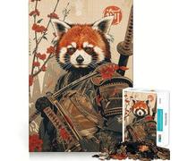 Rompecabezas Samurai Red Panda de 1000 Piezas para Adolescentes Mejora la Memoria Ideal para Relajarse Bordes precisos Regalo Elegante (50x75cm)