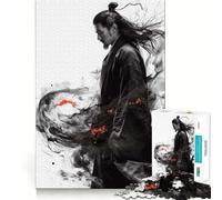 Rompecabezas Samurai Spirit de 1000 Piezas para Adultos: Mejora la Memoria, diversión Tranquila, Bordes Afilados, Regalo navideño (50x75cm)