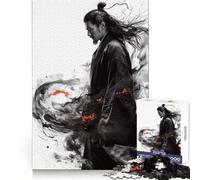 Rompecabezas Samurai Spirit de 1000 Piezas para Adultos: Mejora la Memoria, diversión Tranquila, Bordes Afilados, Regalo navideño (50x75cm)