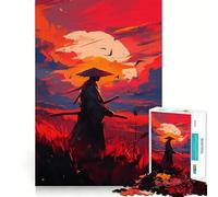 Rompecabezas Samurai Sunset de 1000 Piezas para Adolescentes Juguete para desarrollar la lógica y la Capacidad de relajación Bordes Suaves Regalo de Primera Calidad (38x26cm)