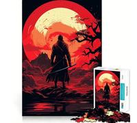 Rompecabezas Samurai Sunset Japan de 1000 Piezas para Adultos Juguete Inteligente para el hogar Corte Suave Sorpresa navideña (38x26cm)