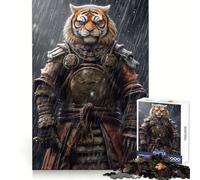 Rompecabezas Samurai Tiger de 1000 Piezas para Adultos Ideal para estimular la Memoria, Relajarse y Jugar con Rompecabezas Corte Suave Regalo de cumpleaños (38x26cm)