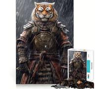 Rompecabezas Samurai Tiger de 1000 Piezas para Adultos Ideal para estimular la Memoria, Relajarse y Jugar con Rompecabezas Corte Suave Regalo de cumpleaños (38x26cm)