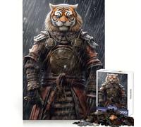 Rompecabezas Samurai Tiger de 1000 Piezas para Adultos, Juguete Inteligente, Divertido y Casual, con Bordes Lisos, decoración de Pared (38x52cm)