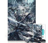 Rompecabezas Samurai Tigre Blanco 1000 Juego de Memoria Mental de Alta precisión para Cortar Manualidades desafío Cerebral Interactivo para el hogar (50x75cm)