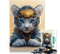 Rompecabezas Samurai Tigre Blanco 1000 Piezas diversión para desarrollar la Memoria Calidad Profesional Ideal para Recortar Actividad Mental (50x75cm)