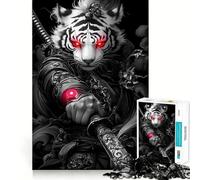 Rompecabezas Samurai Tigre Blanco de 1000 Piezas Juguete de construcción Focus Ajuste Huecos Actividad gratificante para días lluviosos (38x52cm)