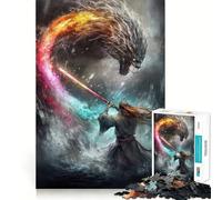 Rompecabezas Samurai vs Dragón, 1000 Piezas para Adultos, Juguete cognitivo, Divertido, para armar Juntos, Pieza de colección de Arte (38x26cm)