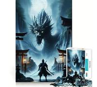 Rompecabezas Samurai vs Dragón de 1000 Piezas para Adultos Juguete Inteligente para el hogar Bordes Lisos Artículo de colección (38x26cm)