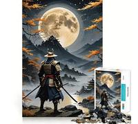 Rompecabezas Samurai Warrior Moon de 1000 Piezas para Adultos Refuerza la Memoria Entretenimiento Regalo Elegante (38x52cm)