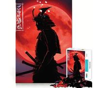 Rompecabezas Samurai Warrior Red Moon de 1000 Piezas para Adultos Regalo Ideal para desarrollar la lógica Juguete para Disfrutar de un Corte preciso y un diseño Elegante (38x26cm)